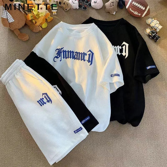 Men's Casual Sport Set In Chemical Fiber Blending Fabric With Short Sleeve, Perfect For Summer